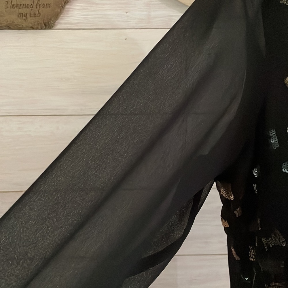🆕 Coldwater Creek Black Shimmer Top 1X - Picture 4 of 7